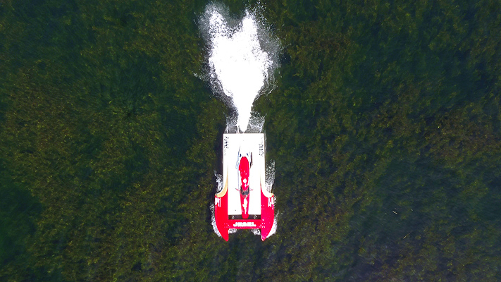 Hydroplane vue par drone
