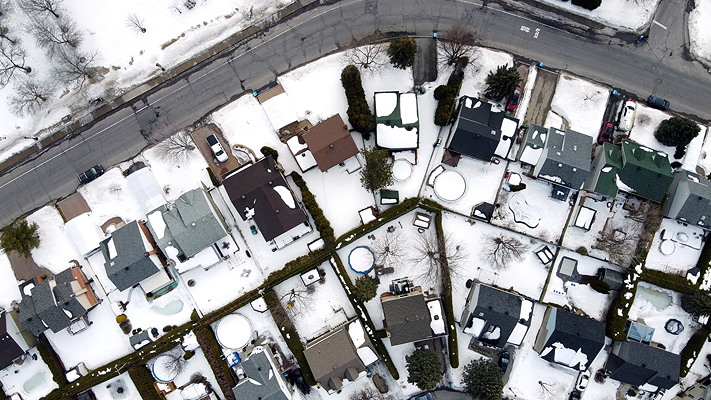 Cartier résidentiel vue par drone